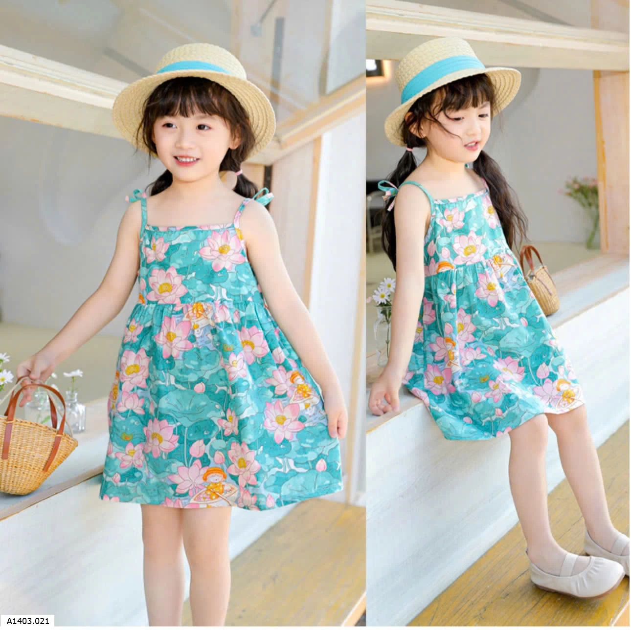 Váy 2 dây xinh xắn cho bé gái    Sỉ 49k 