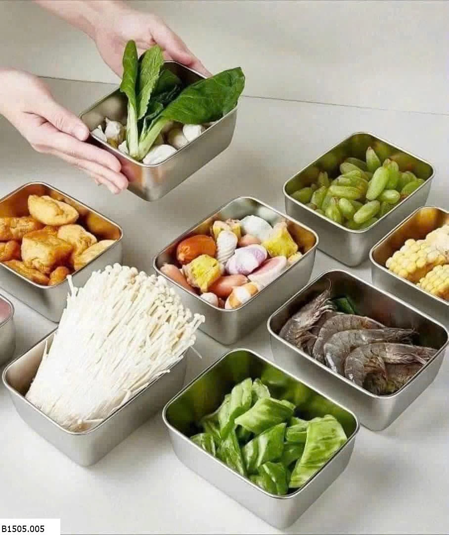 SET 5 HỘP INOX KÈM NẮP NHỰA Sỉ 38k/ set