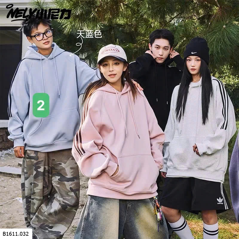ÁO NỈ HOODIE KẺ SỌC NAM NỮ HÃNG NELLY  Giá sỉ 305k