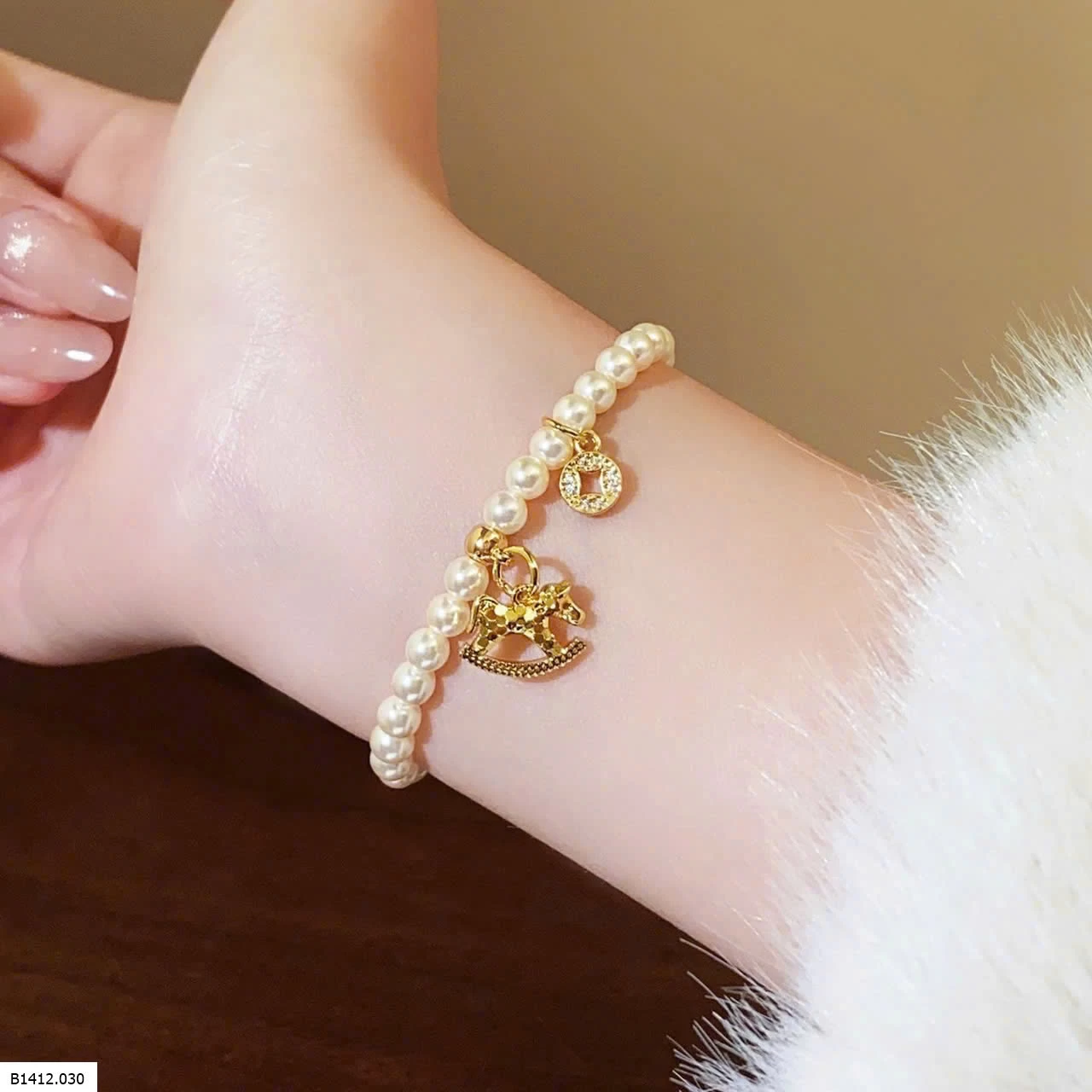 VÒNG TAY NGỌC TRAI GOLICC  Giá sỉ 130k