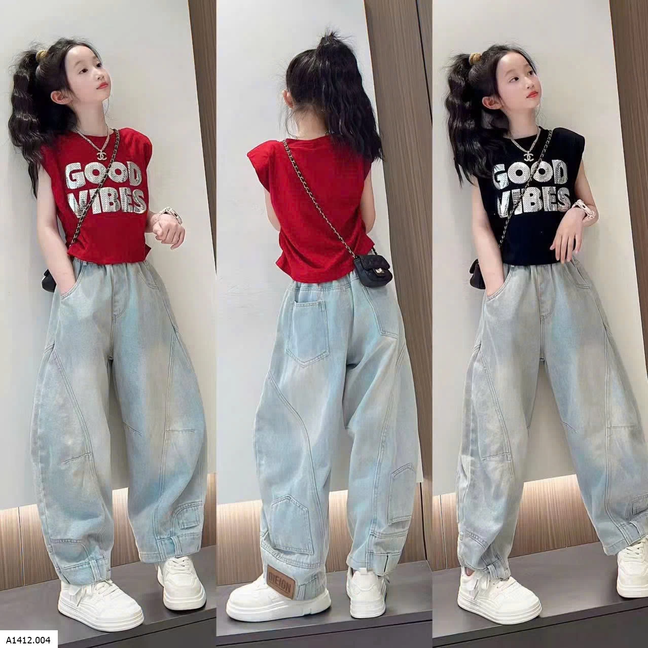 ÁO TANKTOP RÚT EO & BAGGY JEANS Giá sỉ áo 130k quần 215k