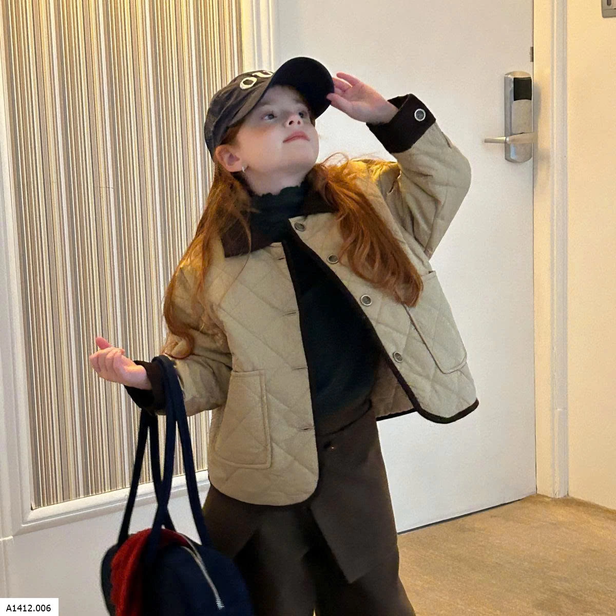 ÁO KHOÁC TRẦN TRÁM CỔ PHỐI MÀU BG Giá sỉ 300ka