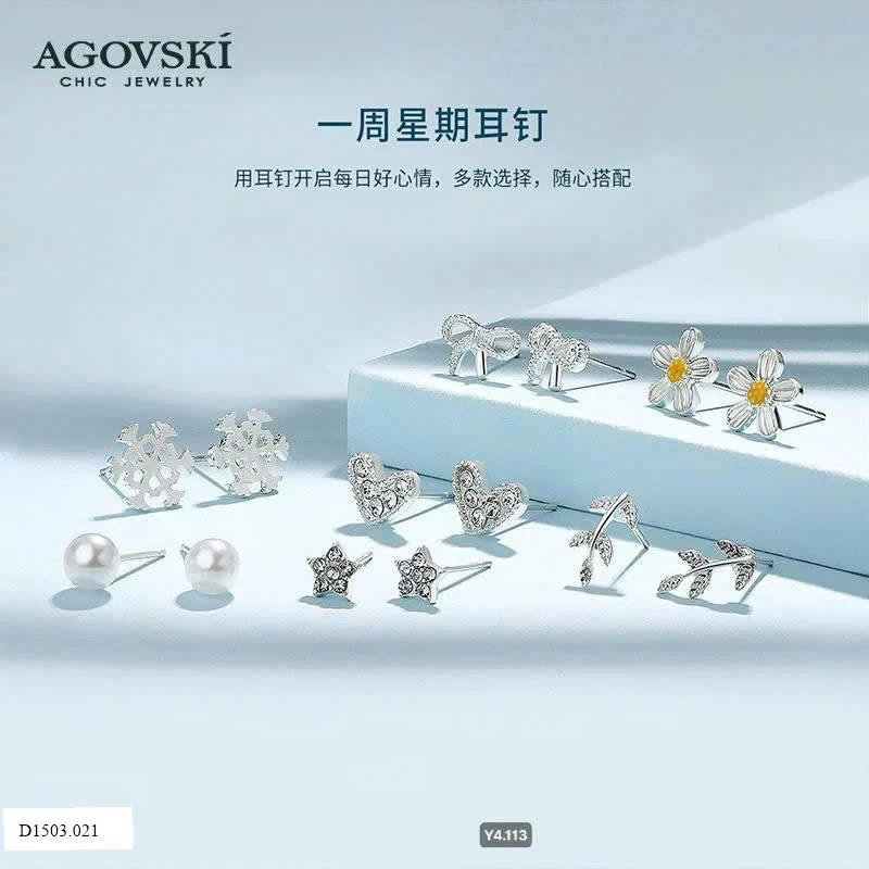 SET KHUYÊN AGOVSKI    Sỉ 115k/ 1 hộp 7 đôi