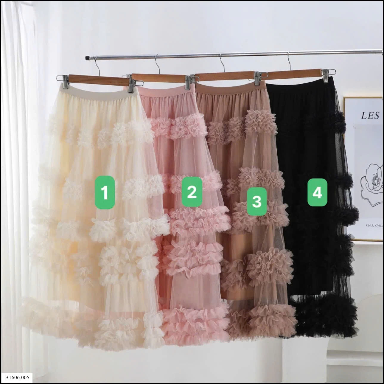 CHÂN VÁY LƯỚI DÁNG DÀI NỮ Sỉ 158K