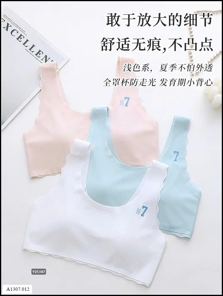 SET  3 ÁO BRA LÁ KÈM MÚT CHO BÉ GÁI Sỉ giá 95k/1 set 3 chiếc là 1 màu hoặc mix màu