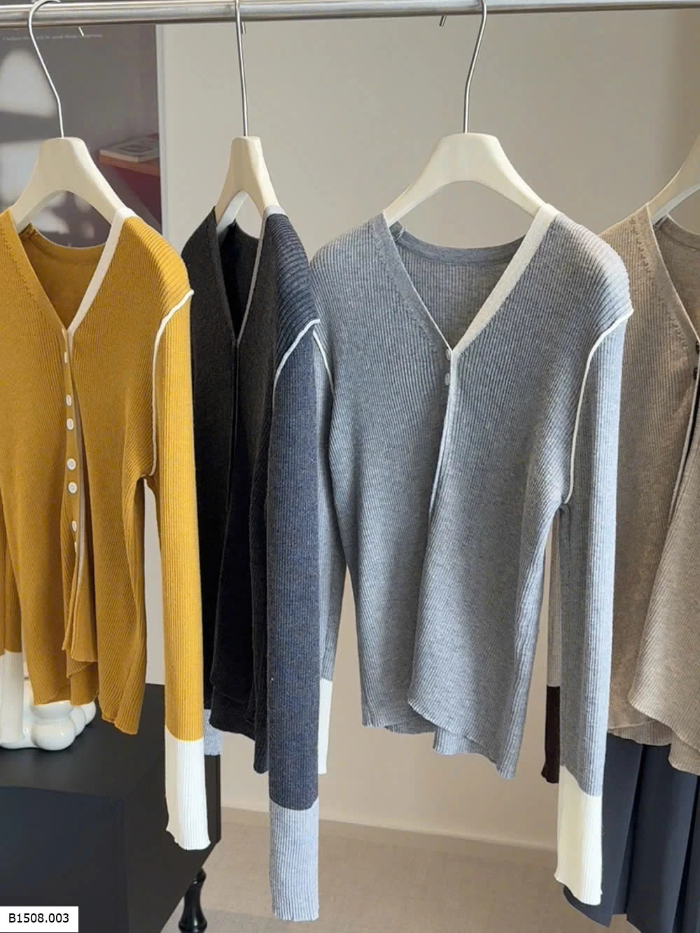 ÁO LEN CARDIGAN DỆT KIM PHỐI MÀU Giá sỉ 162k