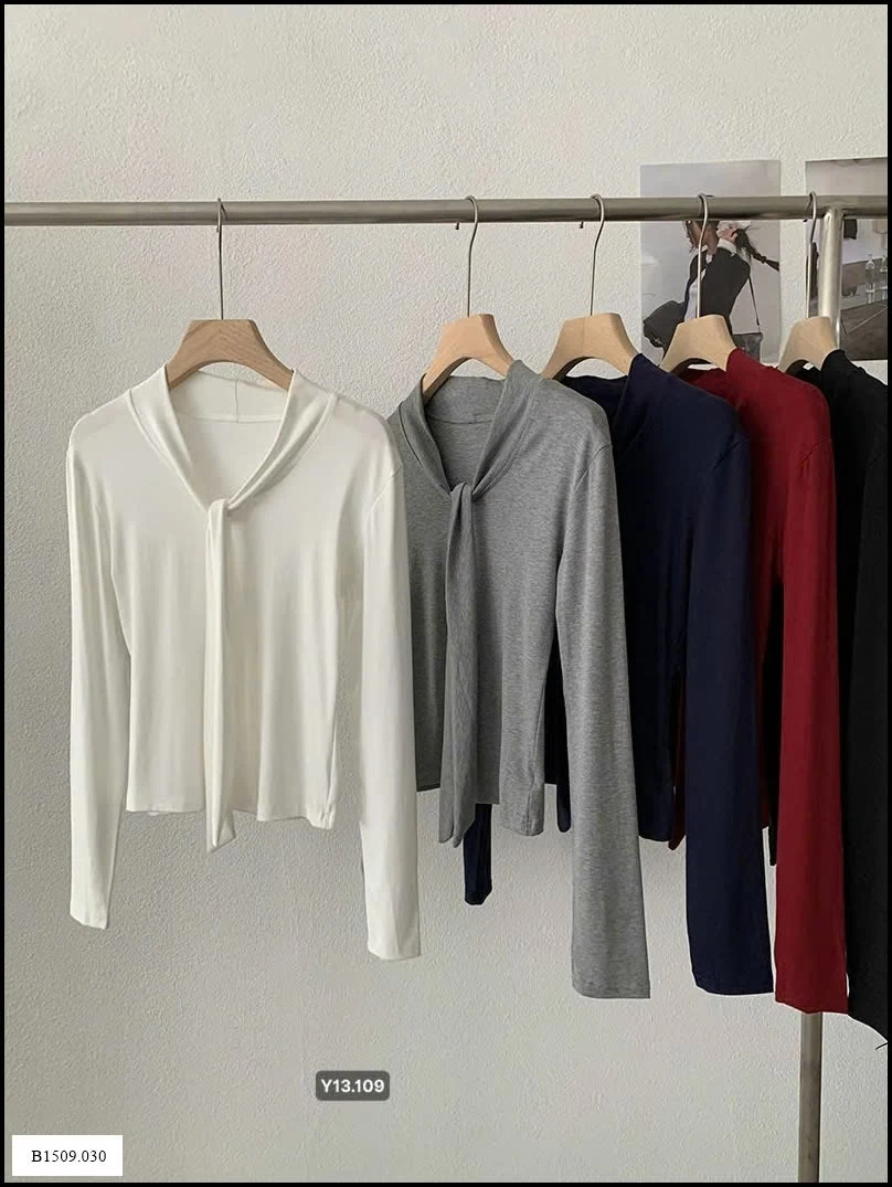 ÁO THUN DÀI TAY GIẢ KHĂN NỮ   Giá sỉ 130k