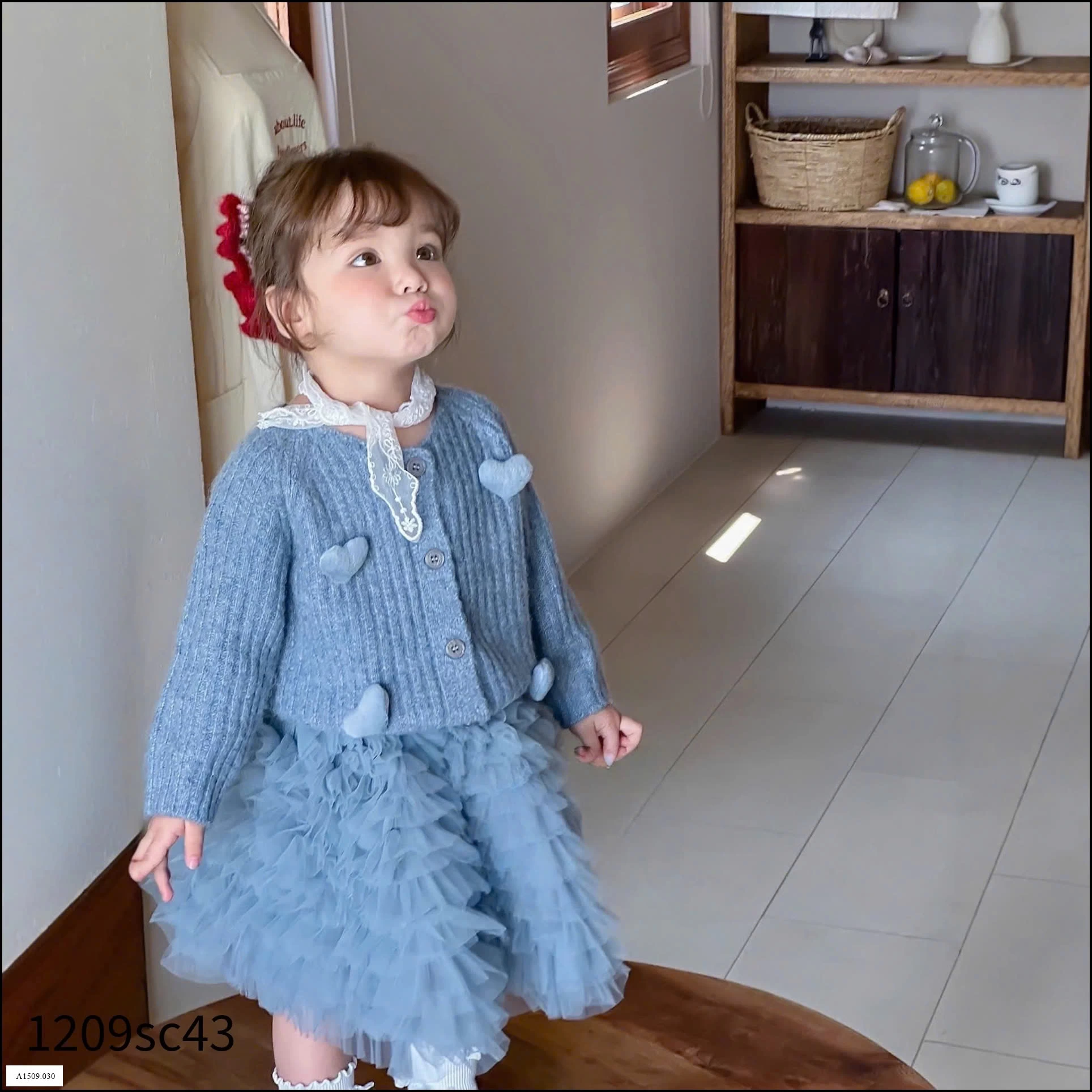 SET ÁO LEN CARDIGAN MIX CHÂN VÁY TUTU CHERRYCOCO   Giá sỉ  295k