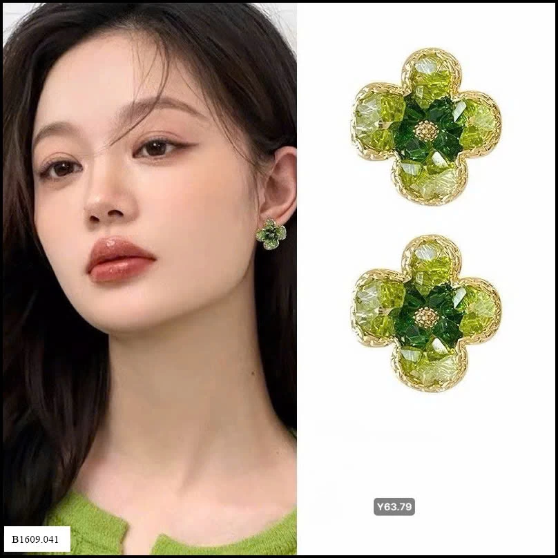 Bông tai hoa bạc Agovski chính hãng   Giá sỉ 90k /1 đôi