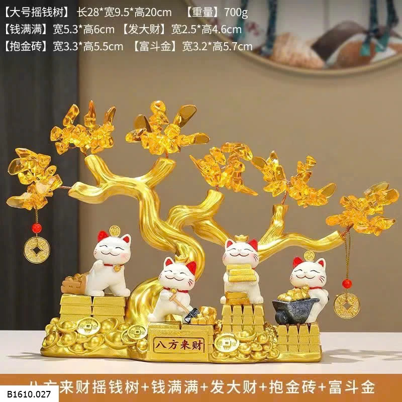 Mèo thần tài + cây vàng  Giá sỉ 385k/1 bộ