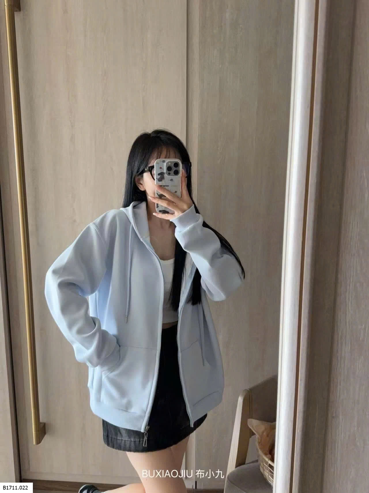 ÁO KHOÁC HOODIE NỈ BUXIAOJIU   Giá sỉ 220k