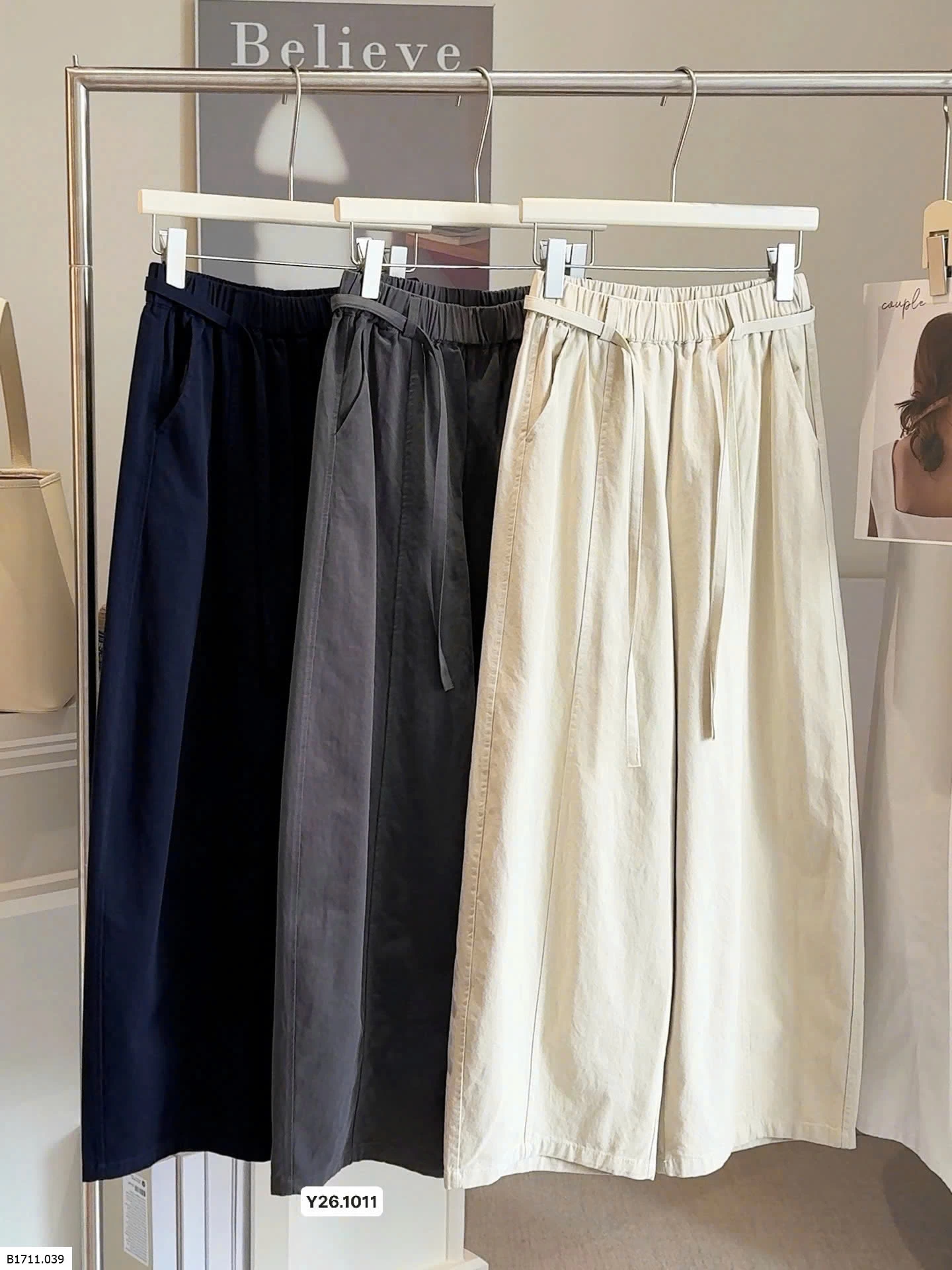 Quần ống rộng lưng thun co giãn  Giá sỉ 180k