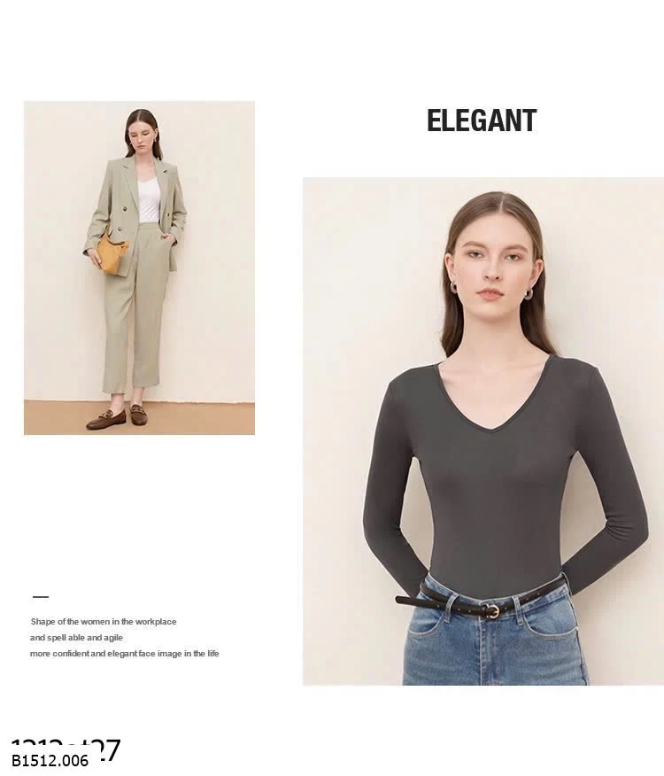 ÁO THUN DÁNG ÔM CỔ V HÃNG CANVAUS  Giá sỉ 155k