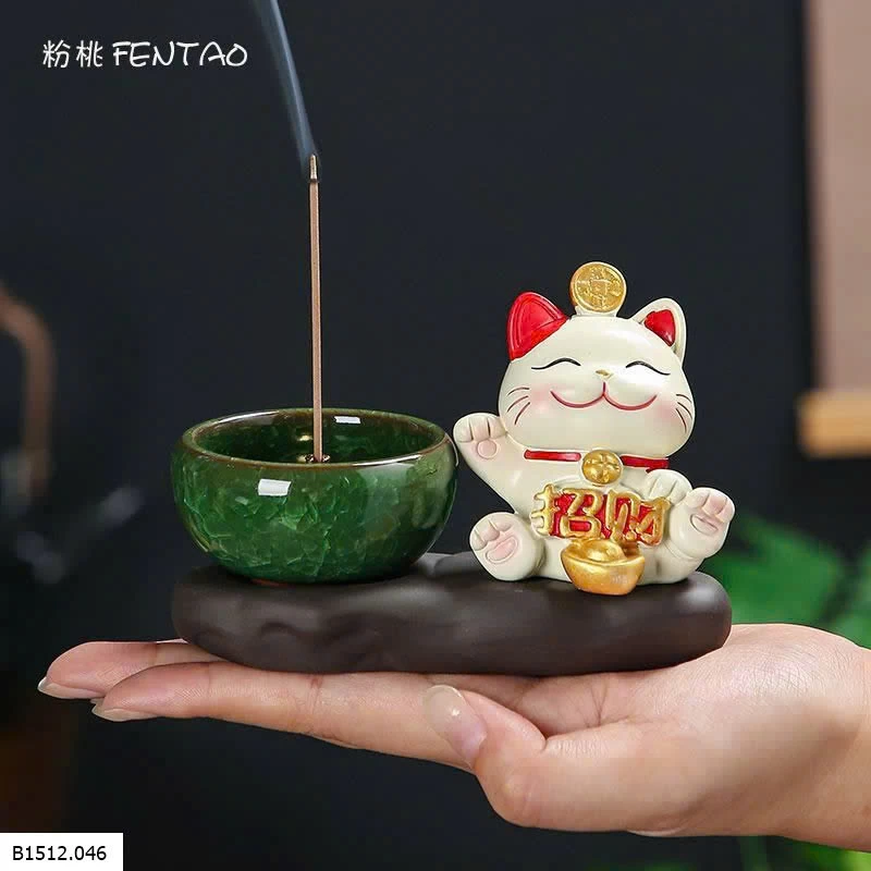 BỘ ĐỐT TRẦM MÈO CHIÊU TÀI MAY MẮ️N   Giá sỉ 80k