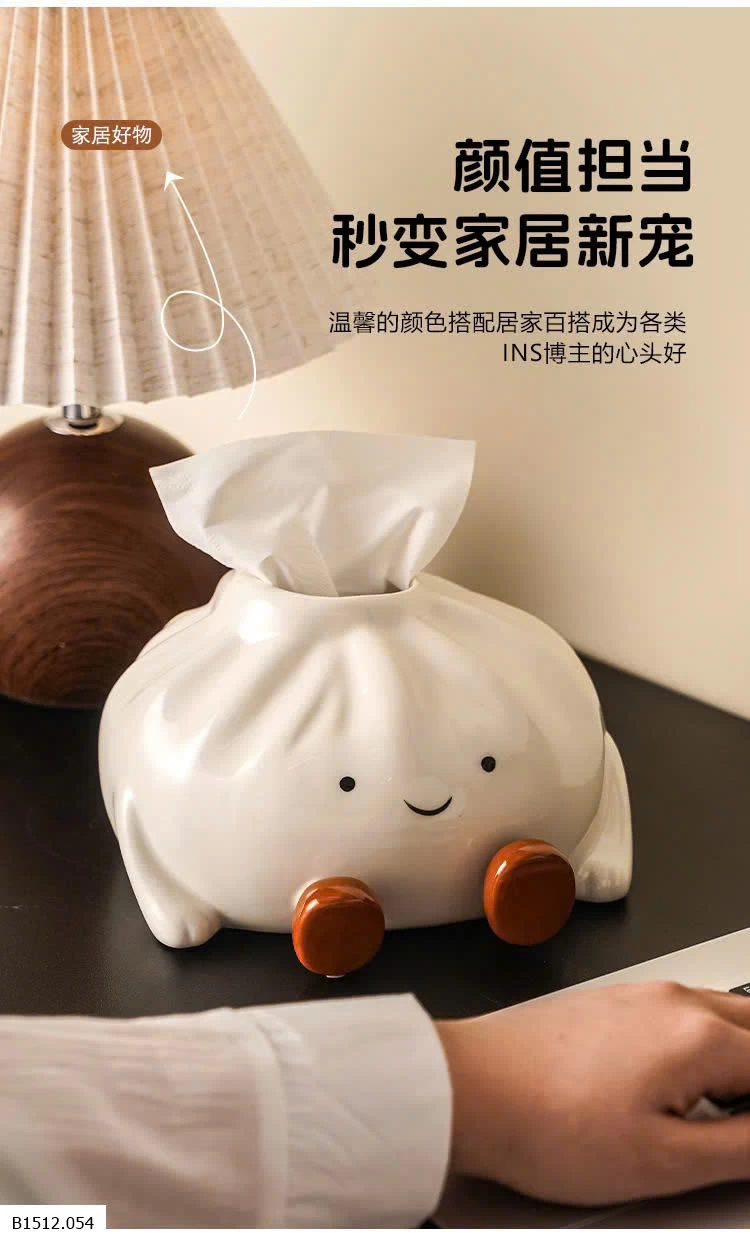 HỘP ĐỰNG KHĂN GIẤY HÌNH BÁNH BAO  Giá sỉ 135k