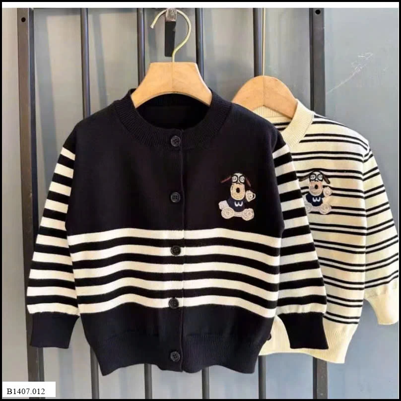  ÁO CARDIGAN LEN KẺ THÊU CÚN CHO BÉ Sỉ giá 113k