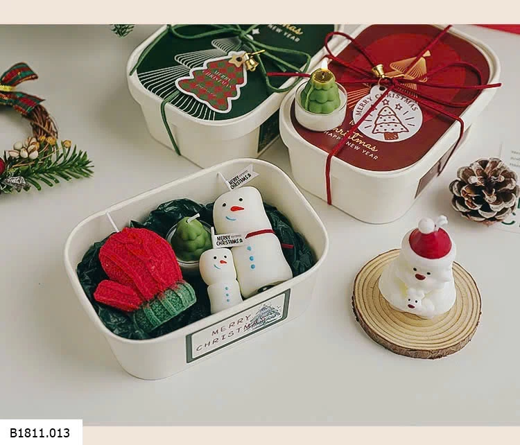 HỘP QUÀ NẾN DECOR NOEL  Giá sỉ 80k