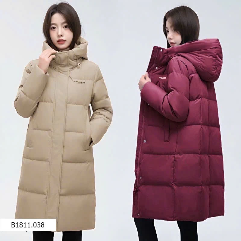 ÁO PHAO DÁNG DÀI CHO NỮ CÓ MŨ  Giá sỉ 310k