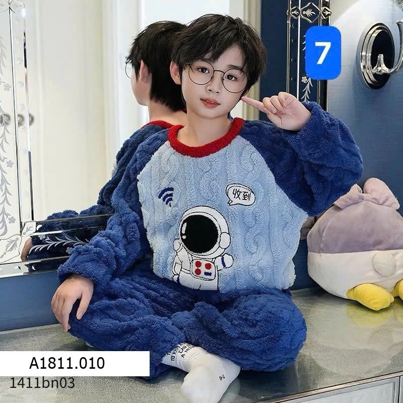 BỘ NỈ BÔNG BÉ TRAI SIÊU ẤM  Giá sỉ  Sz bé :10-16     170k   - Sz đại: S- XL   190k