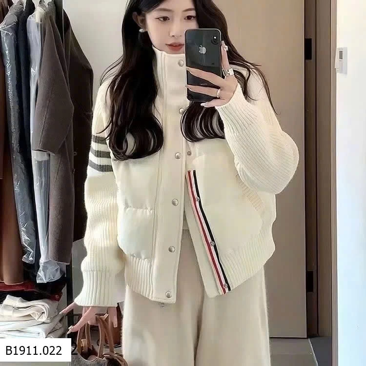 ÁO KHOÁC LEN PHỐI PHAO CAO CẤP   Giá sỉ 270k