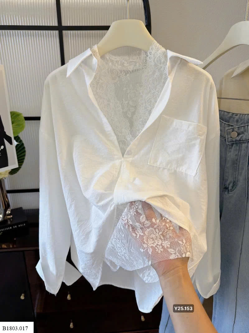 Sơmi  phối ren nhà ANNA    Sỉ 210k