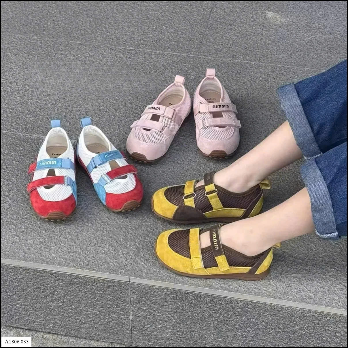 GIÀY LƯỚI QUAI DÁN BG Sỉ  giá  sz 24-25: 131k sz 26-30: 141k sz 31-34: 150k