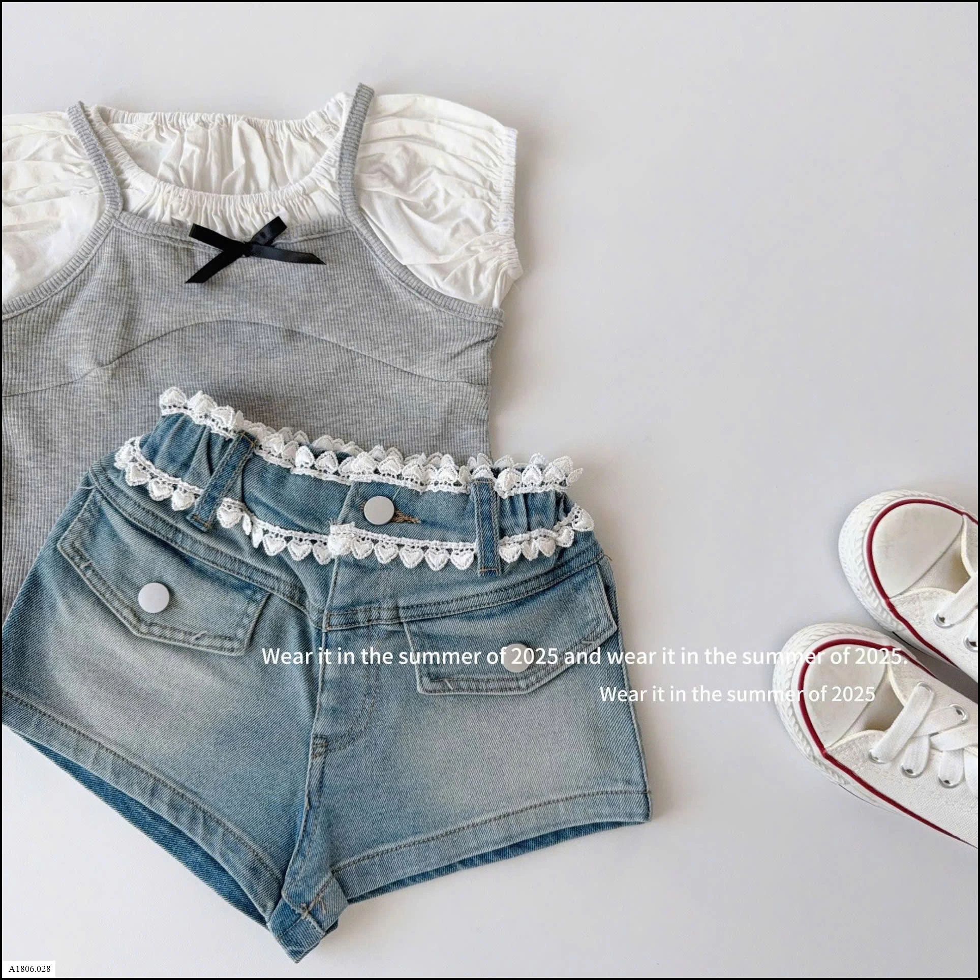 QUẦN SHORT JEAN CẠP REN BG Sỉ 169K