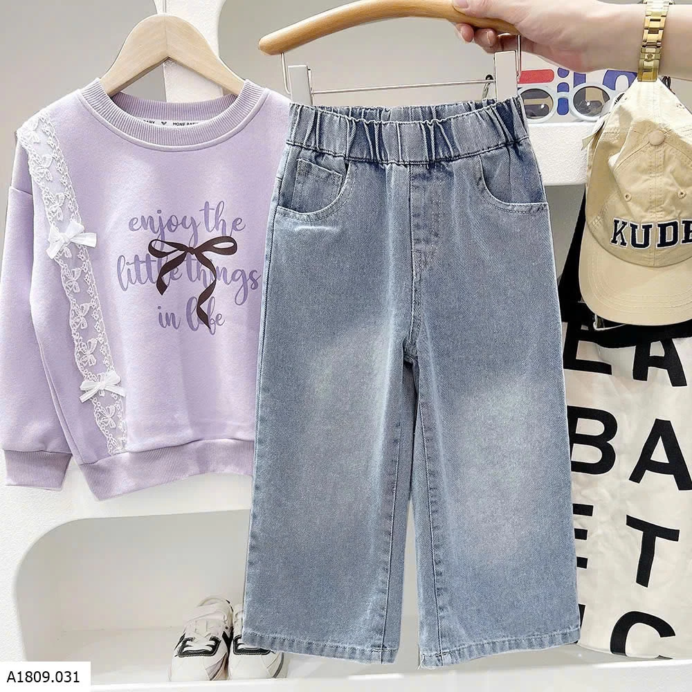 QUẦN JEAN ỐNG SUÔNG CHO BÉ GÁI KACDY    Giá sỉ 128k 