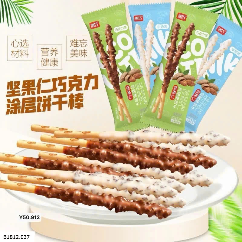 BÁNH QUE SOCOLA SIÊU NGON NHỨC NÁCH Giá sỉ 135k thùng 32gói (mỗi gói 18g)