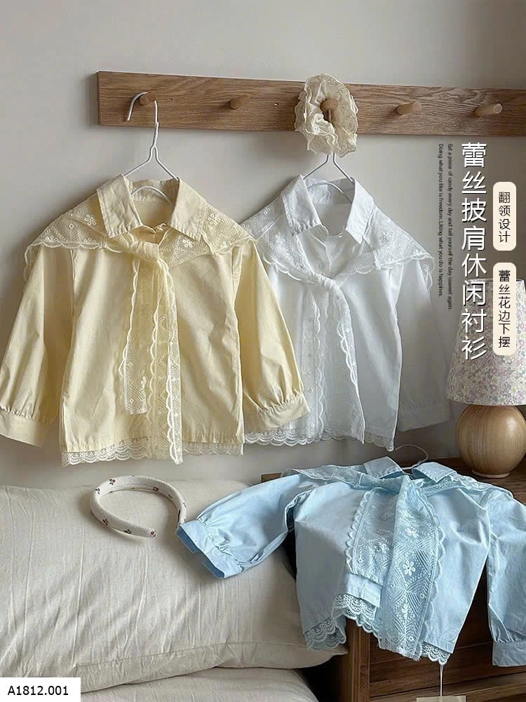 ÁO SƠ MI PHỐI REN BG  Giá sỉ 175k