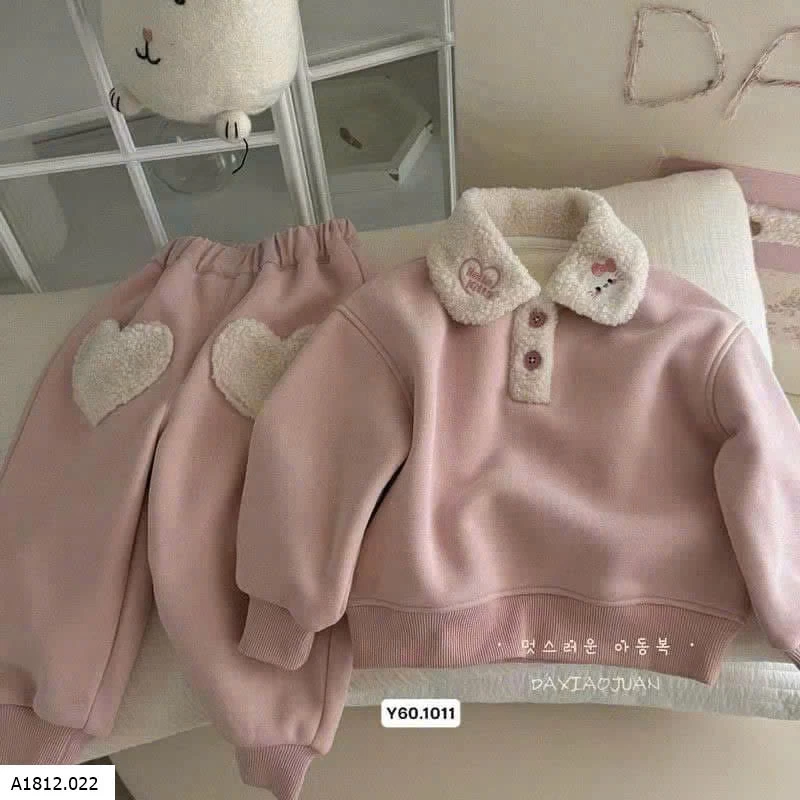 SET NỈ HỒNG KITTY LÓT LÔNG BG Giá sỉ 160k