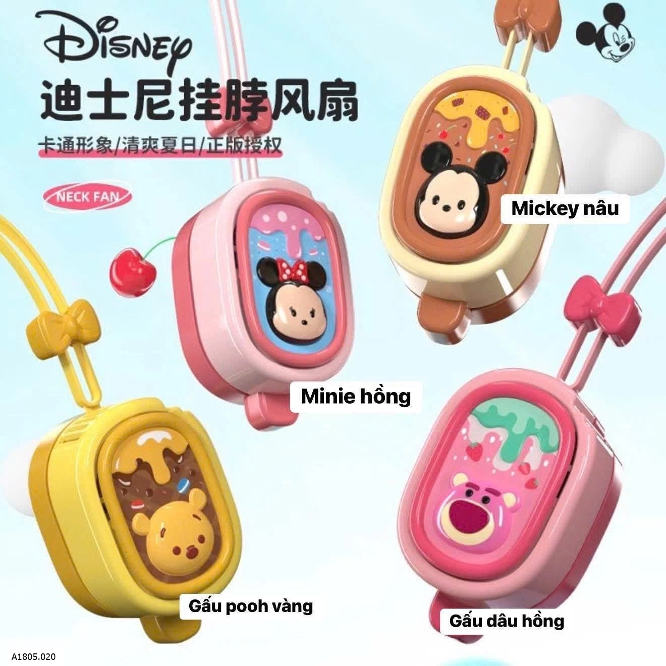 QUẠT ĐEO CỔ DISNEY  Sỉ 99kk