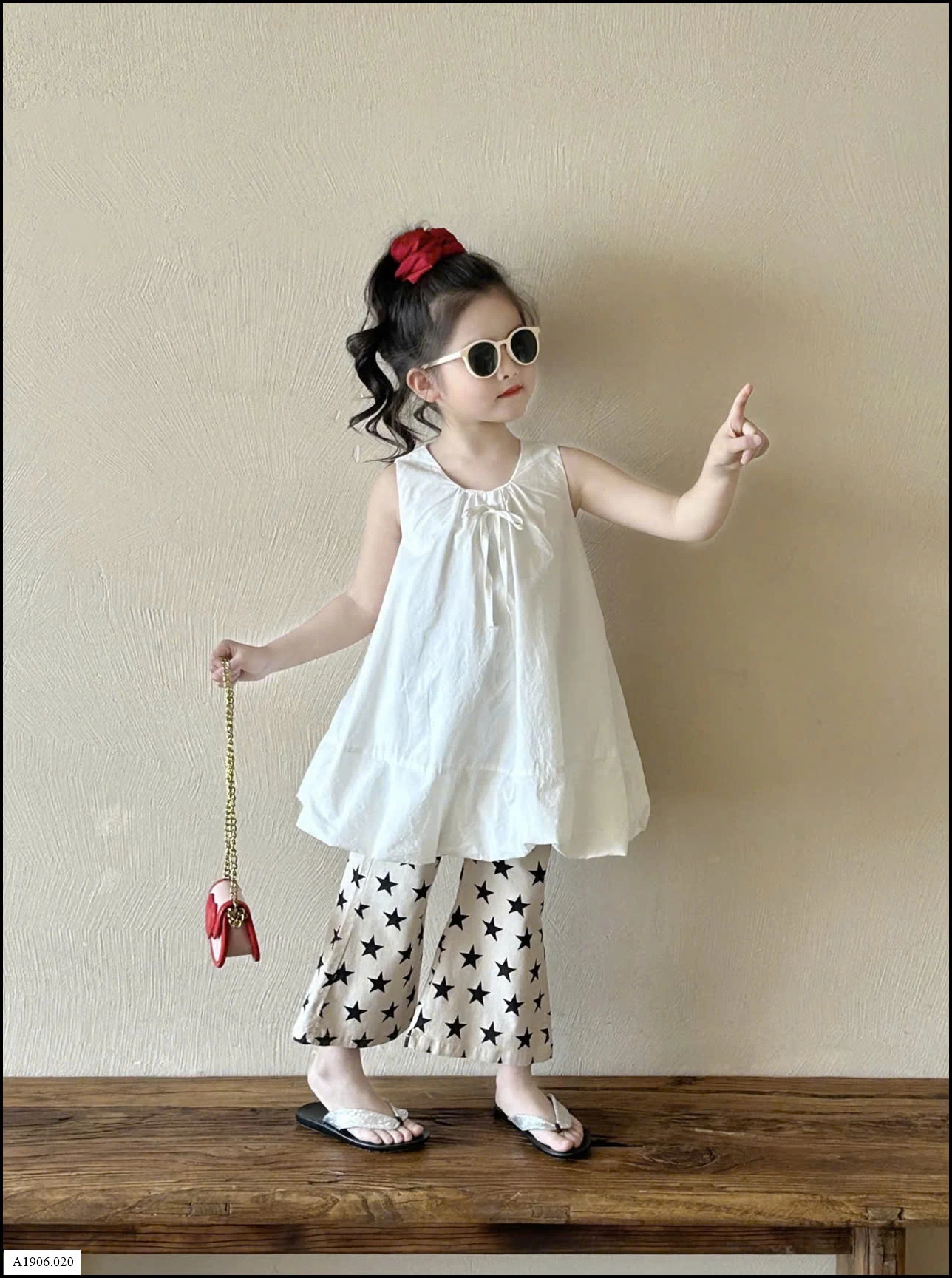SET ÁO SÁT NÁCH MIX QUẦN ỐNG LOE BÉ GÁI Sỉ giá  giá áo:  133k quần: 129k set 248k
