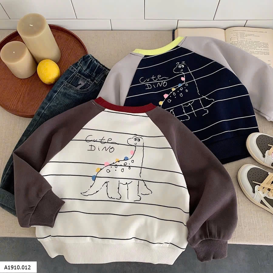 ÁO NỈ KẺ KHỦNG LONG BT  Giá sỉ 132k