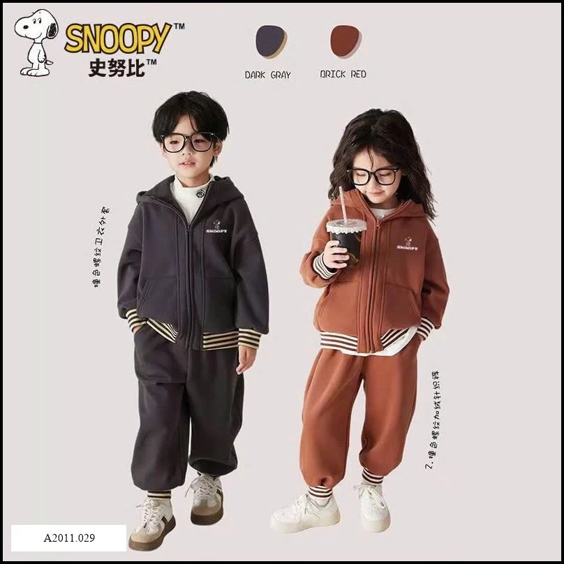 BỘ NỈ KÉO KHOÁ SNOOPY  Giá sỉ 265k
