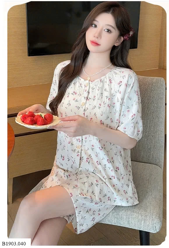 BỘ MẶC NHÀ CỔ TRÒN KÈM ĐỆM NGỰC    Sỉ 145k