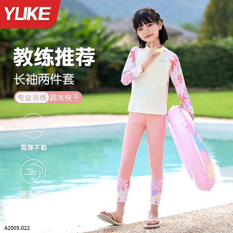   BỘ BƠI DÀI TAY BÉ GÁI HÃNG YUKE  Sỉ 178k