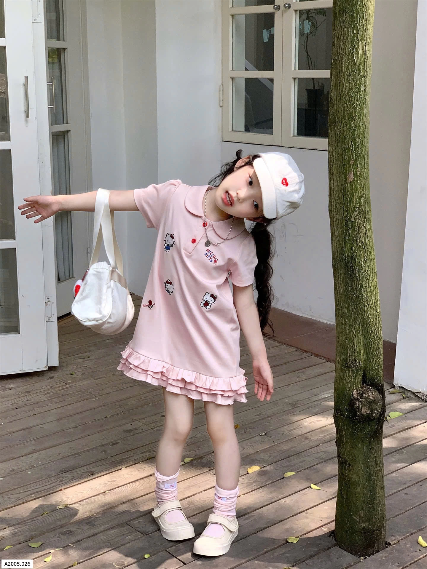 VÁY CỘC TAY HELLO KITTY CHO BÉ   Sỉ 170k