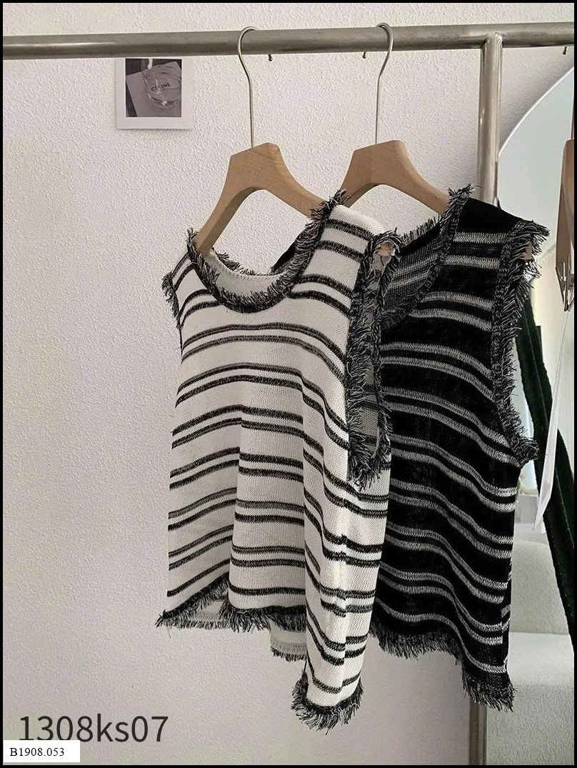 ÁO SÁT NÁCH KẺ SỌC TUA RUA PHONG CÁCH Giá sỉ 120k