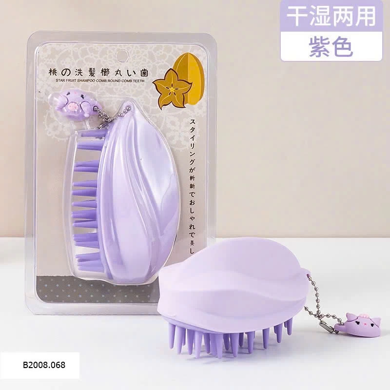 LƯỢC MASSAGE SILICON HÌNH QUẢ KHẾ   Giá sỉ 20K /1 Chiếc bán từ 2 chiếc