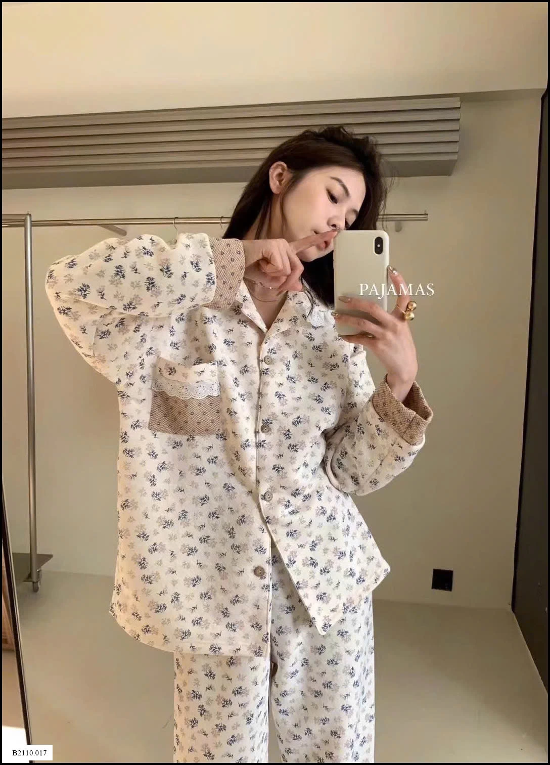 BỘ PIJAMA HOA NHÍ CHO NỮ  Giá sỉ 224k