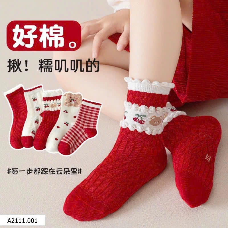 SÉT 5Đ TẤT ĐỎ CHO BÉ   Giá sỉ 60k/s