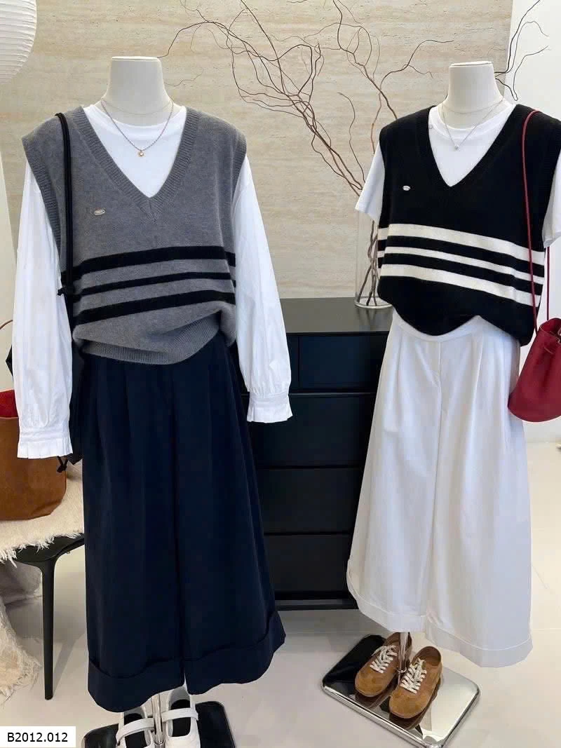 ÁO GILE LEN KẺ   Giá sỉ 135k