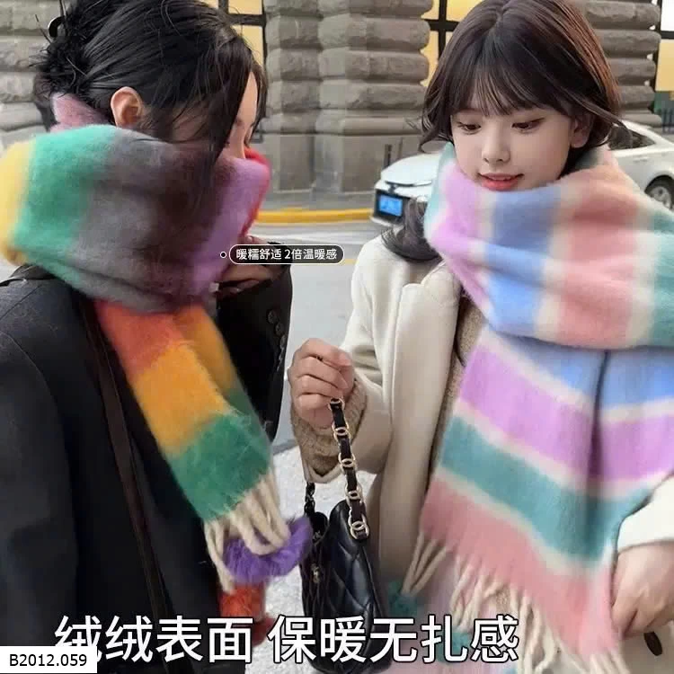 KHĂN LEN LÔNG CẦU VỒNG SIÊU MỀM Giá sỉ 90k