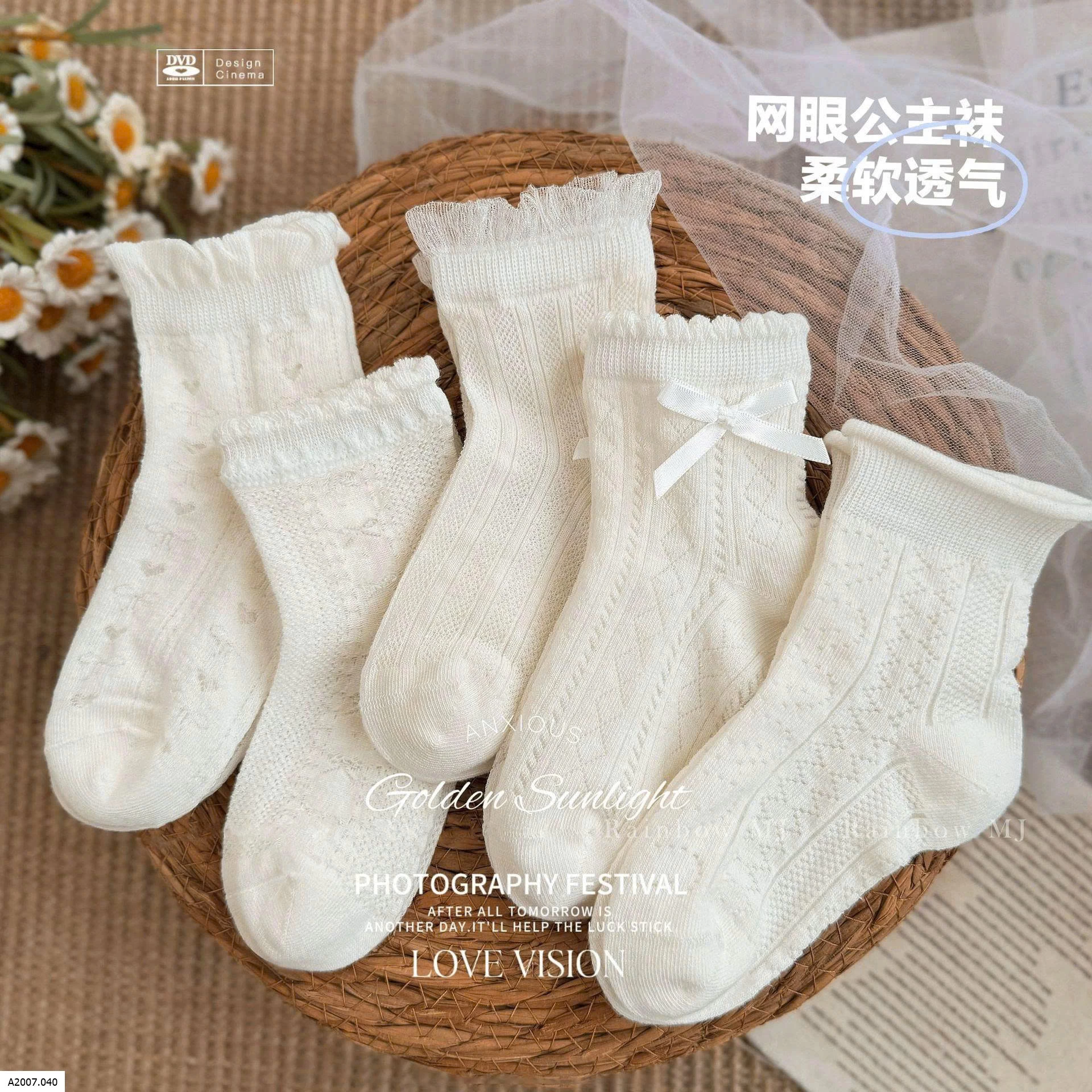 SET 5 ĐÔI TẤT NGẮN   Sỉ 68k/1 set 5 đôi 
