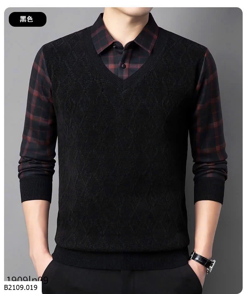 ÁO LEN CỔ SƠ MI NAM LÓT LÔNG   Giá sỉ 205k