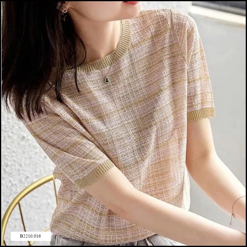 ÁO THUN DỆT KIM KẺ SỌC NGẮN TAY Giá sỉ 90k