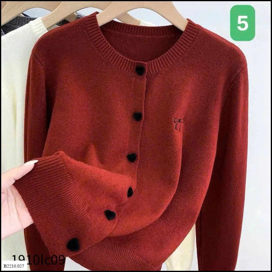 ÁO LEN CARDIGAN NÚT TIM KIỂU Giá sỉ 130k