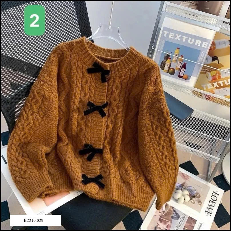 ÁO LEN ĐÍNH NƠ NHUNG KIỂU HÀN QUỐC Giá sỉ 140k