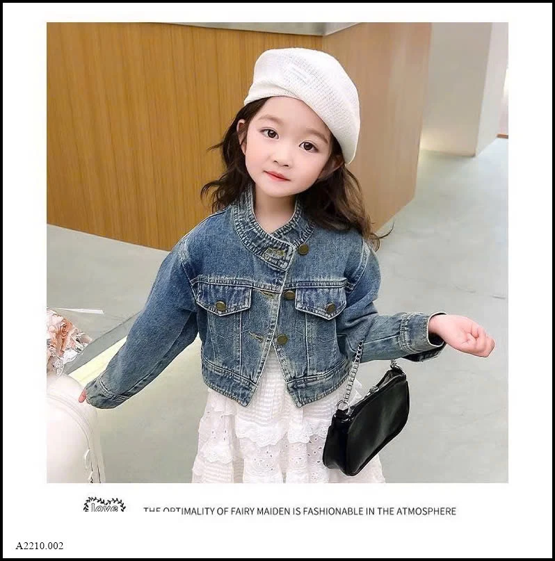 ÁO KHOÁC DENIM CHO BÉ GÁI Giá sỉ 205k